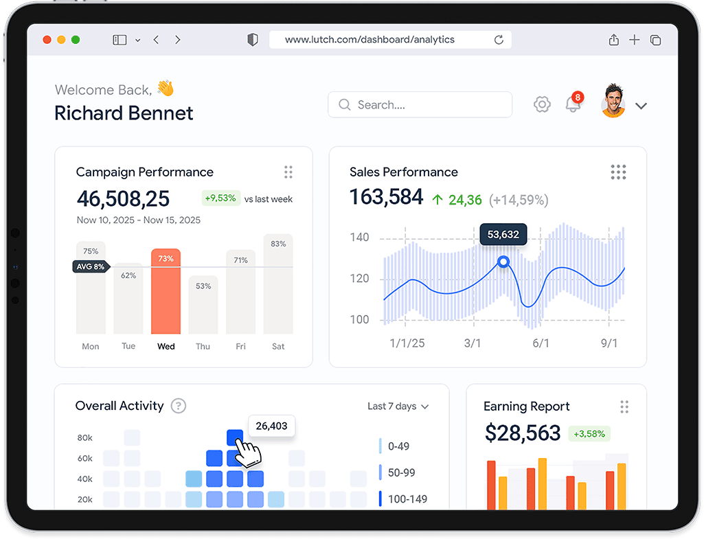 Mapleapp reporting on tablet